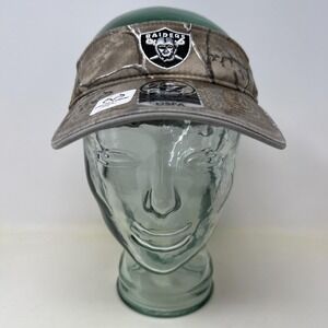 Oakland Raiders Visor Hat Mens One Size Brown NFL Football Realtree 47 Brand